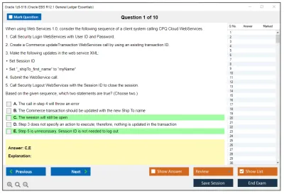 Oracle 1z0-516 Oracle EBS R12.1 General Ledger Essentials Practice test exam simulator test engine exam Prep practice test questions answers Image 1