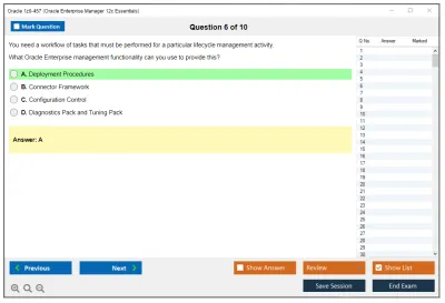 Oracle 1z0-457 Oracle Enterprise Manager 12c Essentials Practice test exam simulator test engine exam Prep practice test questions answers Image 6