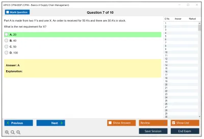 APICS CPIM-BSP CPIM - Basics of Supply Chain Management Practice test exam simulator test engine exam Prep practice test questions answers Image 7