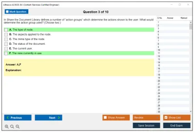 Alfresco ACSCE-5X Alfresco Content Services Certified Engineer Practice test exam simulator test engine exam Prep practice test questions answers Image 3