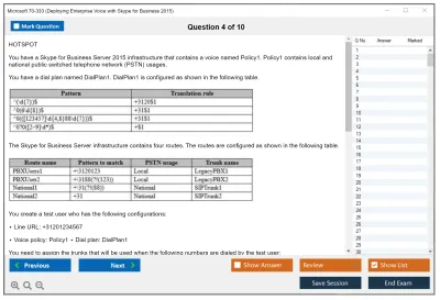 Microsoft 70-333 Deploying Enterprise Voice with Skype for Business 2015 Practice test exam simulator test engine exam Prep practice test questions answers Image 4