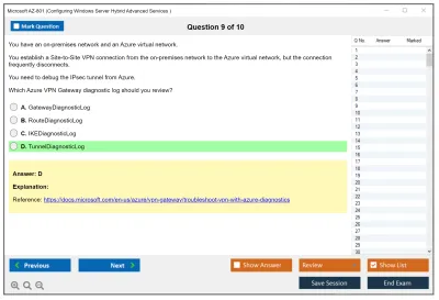 Microsoft AZ-801 Configuring Windows Server Hybrid Advanced Services Practice test exam simulator test engine exam Prep practice test questions answers Image 9