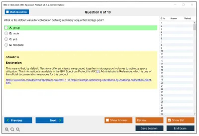 IBM C1000-082 IBM Spectrum Protect V8.1.9 Administration Practice test exam simulator test engine exam Prep practice test questions answers Image 6