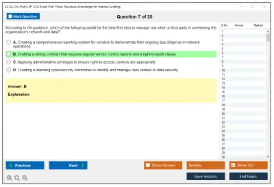 IIA IIA-CIA-Part3-3P CIA Exam Part Three: Business Knowledge for Internal Auditing Practice test exam simulator test engine exam Prep practice test questions answers Image 7