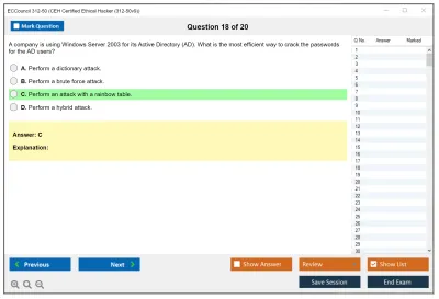 ECCouncil 312-50 Certified Ethical Hacker Exam Practice test exam simulator test engine exam Prep practice test questions answers Image 18