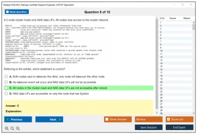 Netapp NS0-593 NetApp Certified Support Engineer ONTAP Specialist Practice test exam simulator test engine exam Prep practice test questions answers Image 8
