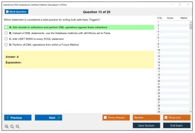 Salesforce PDII Salesforce Certified Platform Developer II Practice test exam simulator test engine exam Prep practice test questions answers Image 13