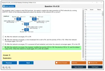 Huawei H12-261_V3.0 HCIE-Routing & Switching (Written) V3.0 Practice test exam simulator test engine exam Prep practice test questions answers Image 19