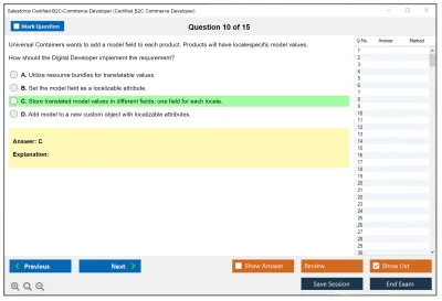 Salesforce Certified-B2C-Commerce-Developer Salesforce Certified B2C Commerce Developer Practice test exam simulator test engine exam Prep practice test questions answers Image 10