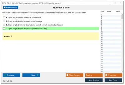 SAP C_TS413_2021 SAP Certified Associate - SAP S/4HANA Asset Management Practice test exam simulator test engine exam Prep practice test questions answers Image 6