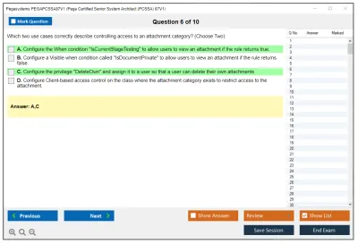 Pegasystems PEGAPCSSA87V1 Pega Certified Senior System Architect (PCSSA) 87V1 Practice test exam simulator test engine exam Prep practice test questions answers Image 6