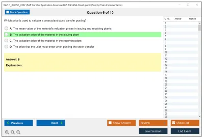 SAP C_S4CSC_2302 SAP Certified Application AssociateSAP S/4HANA Cloud (public)Supply Chain Implementation Practice test exam simulator test engine exam Prep practice test questions answers Image 6