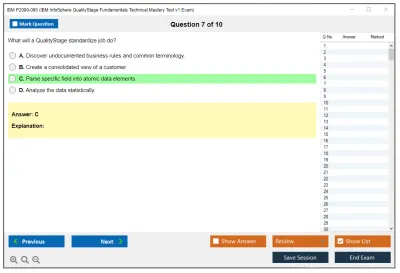 IBM P2090-095 IBM InfoSphere QualityStage Fundamentals Technical Mastery Test v1 Exam Practice test exam simulator test engine exam Prep practice test questions answers Image 7