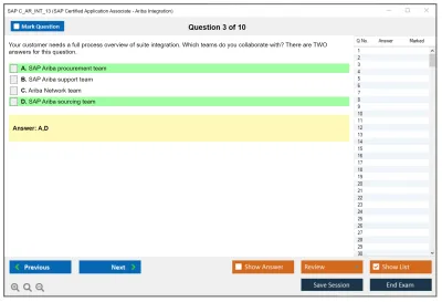 SAP C_AR_INT_13 SAP Certified Application Associate - Ariba Integration Practice test exam simulator test engine exam Prep practice test questions answers Image 3