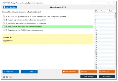 NABP FPGEE Foreign Pharmacy Graduate Equivalency Examination Practice test exam simulator test engine exam Prep practice test questions answers Image 6