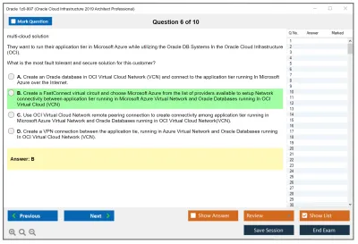Oracle 1z0-997 Oracle Cloud Infrastructure 2019 Architect Professional Practice test exam simulator test engine exam Prep practice test questions answers Image 6
