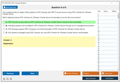HP HPE0-S59 HPE Compute Solutions Practice test exam simulator test engine exam Prep practice test questions answers Image 8