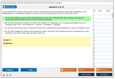 NetSuite SuiteFoundation-Certification SuiteFoundation Certification Exam SuiteFoundation Certification Practice test exam simulator test engine exam Prep practice test questions answers Image 9