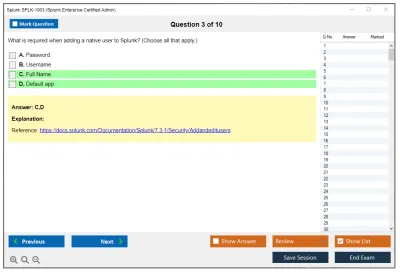 Splunk SPLK-1003 Splunk Enterprise Certified Admin Practice test exam simulator test engine exam Prep practice test questions answers Image 3
