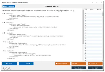 Magento M70-301 Magento Front End Developer Certification Exam Practice test exam simulator test engine exam Prep practice test questions answers Image 2