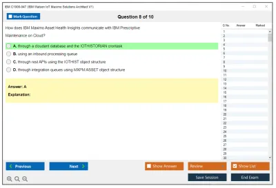 IBM C1000-047 IBM Watson IoT Maximo Solution Architect V1 Practice test exam simulator test engine exam Prep practice test questions answers Image 8