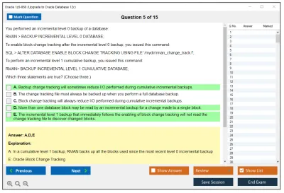 Oracle 1z0-060 Upgrade to Oracle Database 12c Practice test exam simulator test engine exam Prep practice test questions answers Image 5