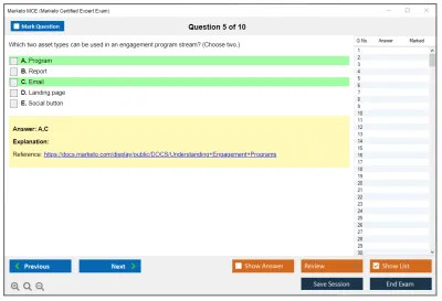 Marketo MCE Marketo Certified Expert Exam Practice test exam simulator test engine exam Prep practice test questions answers Image 5