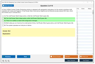 Cisco 500-440 Designing Cisco Unified Contact Center Enterprise (UCCED) Practice test exam simulator test engine exam Prep practice test questions answers Image 2