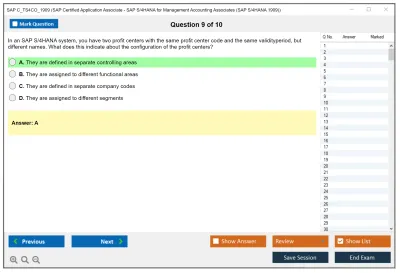 SAP C_TS4CO_1909 SAP Certified Application Associate - SAP S/4HANA for Management Accounting Associates (SAP S/4HANA 1909) Practice test exam simulator test engine exam Prep practice test questions answers Image 9