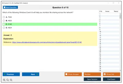 ECCouncil 312-39 Certified SOC Analyst (CSA) Practice test exam simulator test engine exam Prep practice test questions answers Image 6