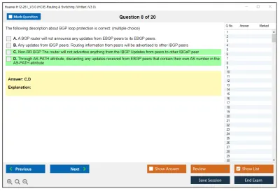 Huawei H12-261_V3.0 HCIE-Routing & Switching (Written) V3.0 Practice test exam simulator test engine exam Prep practice test questions answers Image 8