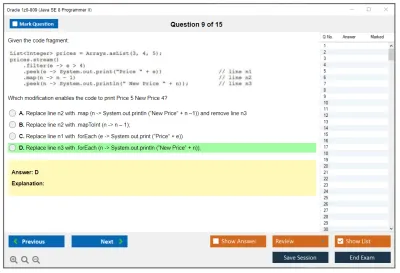 Oracle 1z0-809 Java SE 8 Programmer II Practice test exam simulator test engine exam Prep practice test questions answers Image 9