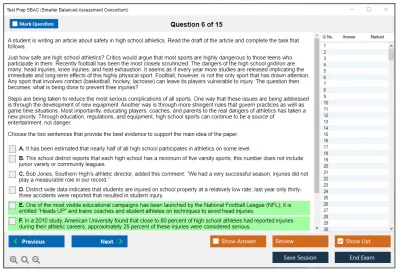 Test Prep SBAC Smarter Balanced Assessment Consortium Practice test exam simulator test engine exam Prep practice test questions answers Image 6