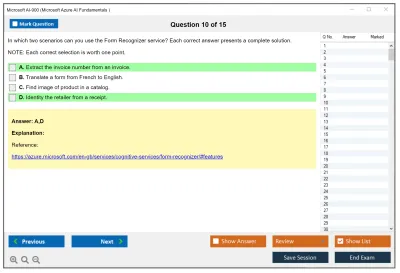 Microsoft AI-900 Microsoft Azure AI Fundamentals Practice test exam simulator test engine exam Prep practice test questions answers Image 10