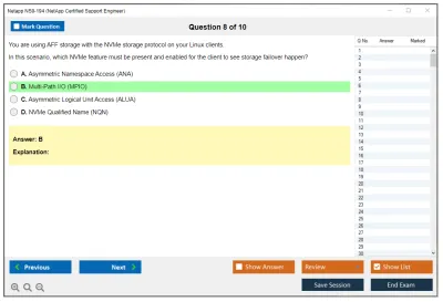Netapp NS0-194 NetApp Certified Support Engineer (NCSE) Practice test exam simulator test engine exam Prep practice test questions answers Image 8