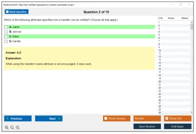 RedHat EX407 Red Hat Certified Specialist in Ansible Automation exam Practice test exam simulator test engine exam Prep practice test questions answers Image 2