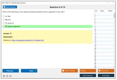 IBM C2090-101 IBM Big Data Engineer Practice test exam simulator test engine exam Prep practice test questions answers Image 8