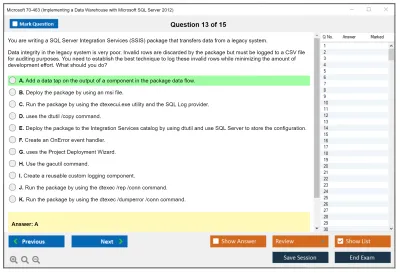 Microsoft 70-463 Implementing a Data Warehouse with Microsoft SQL Server 2012 Practice test exam simulator test engine exam Prep practice test questions answers Image 13