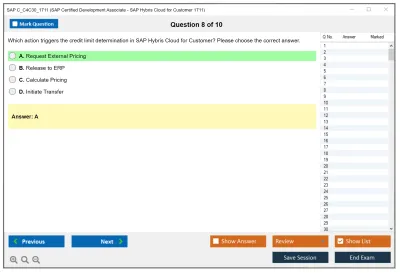 SAP C_C4C30_1711 SAP Certified Development Associate - SAP Hybris Cloud for Customer 1711 Practice test exam simulator test engine exam Prep practice test questions answers Image 8