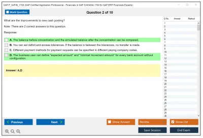 SAP P_S4FIN_1709 SAP Certified Application Professional - Financials in SAP S/4HANA 1709 for SAP ERP Financials Experts Practice test exam simulator test engine exam Prep practice test questions answers Image 2