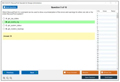 EMC E20-575 Specialist-System Administrator, RecoverPoint Version 2.0 Practice test exam simulator test engine exam Prep practice test questions answers Image 5