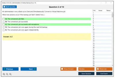 Veritas VCS-323 Administration of Veritas Backup Exec 16 Practice test exam simulator test engine exam Prep practice test questions answers Image 2