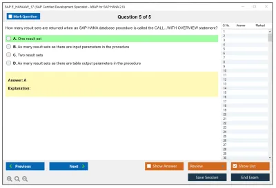 SAP E_HANAAW_17 SAP Certified Development Specialist - ABAP for SAP HANA 2.0 Practice test exam simulator test engine exam Prep practice test questions answers Image 5
