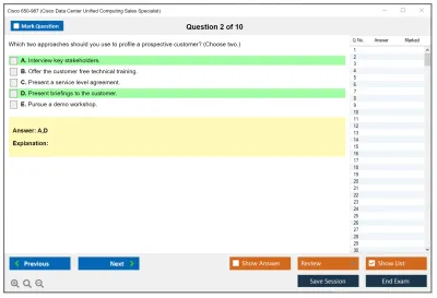 Cisco 650-987 Cisco Data Center Unified Computing Sales Specialist Practice test exam simulator test engine exam Prep practice test questions answers Image 2