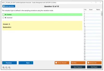 SAP C_TPLM40_65 SAP Certified Associate - Quality Management with SAP ERP 6.0 EHP5 Practice test exam simulator test engine exam Prep practice test questions answers Image 12