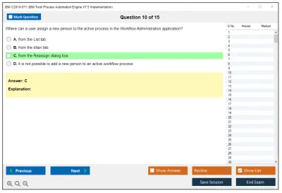 IBM C2010-571 IBM Tivoli Process Automation Engine V7.5 Implementation Practice test exam simulator test engine exam Prep practice test questions answers Image 10