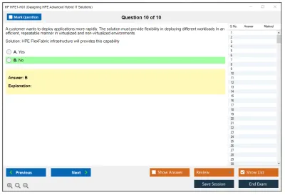 HP HPE1-H01 Designing HPE Advanced Hybrid IT Solutions Practice test exam simulator test engine exam Prep practice test questions answers Image 10