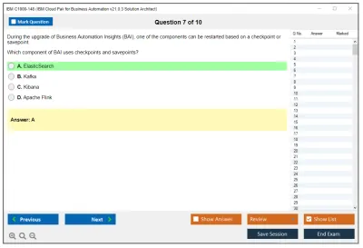 IBM C1000-148 IBM Cloud Pak for Business Automation v21.0.3 Solution Architect Practice test exam simulator test engine exam Prep practice test questions answers Image 7