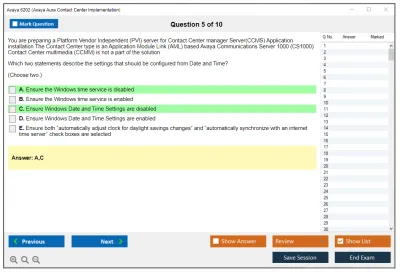 Avaya 6202 Avaya Aura Contact Center Implementation Practice test exam simulator test engine exam Prep practice test questions answers Image 5