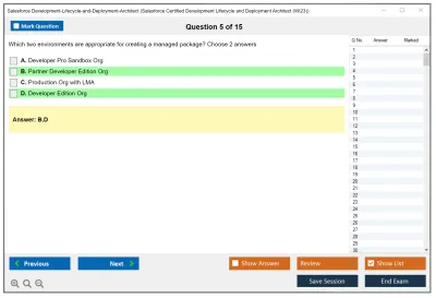 Salesforce Development-Lifecycle-and-Deployment-Architect Salesforce Certified Development Lifecycle and Deployment Architect Practice test exam simulator test engine exam Prep practice test questions answers Image 5